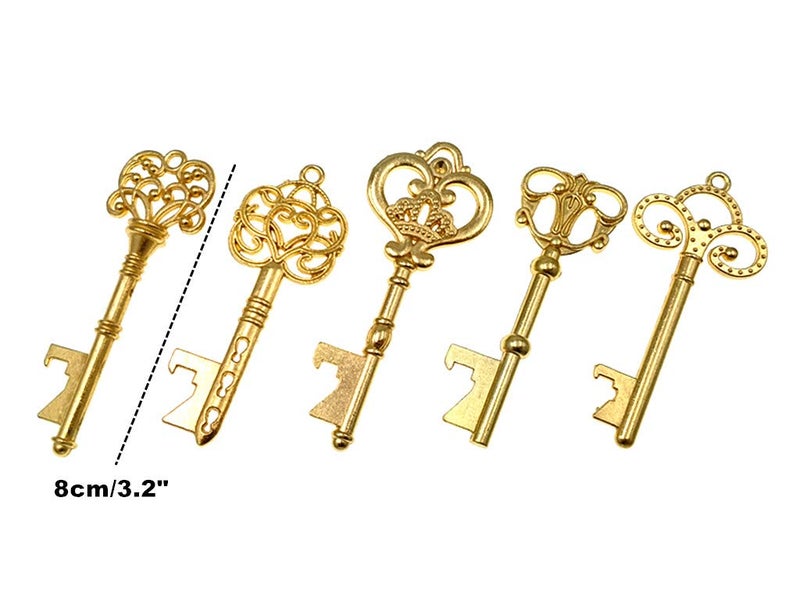 ALIMITOPIA 50pcs Skeleton Key Bottle Opener Bridal Shower Wedding Party Favor Souvenir Gift with Escort Tag and Jute Rope(Gold Tone) - Image 4